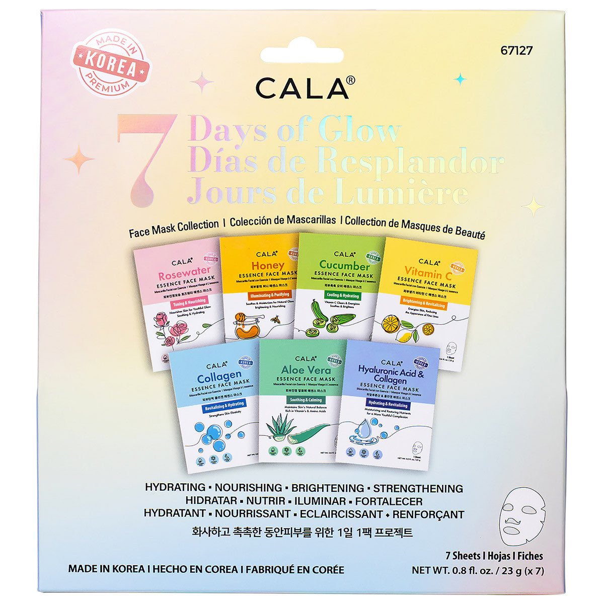 CALA 7 DAYS OF GLOW ESSENCE FACE MASKS(7PCS)