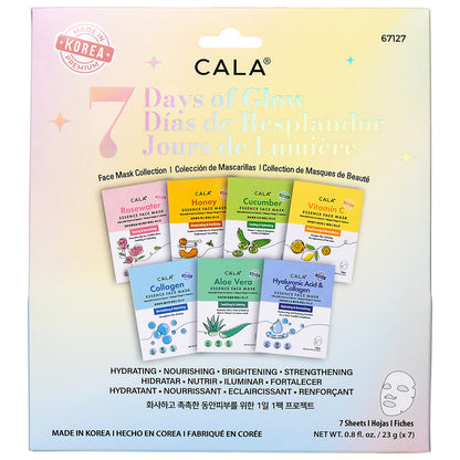 CALA 7 DAYS OF GLOW ESSENCE FACE MASKS(7PCS)