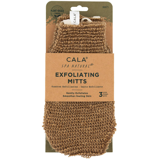 CALA NATURAL EXFOLIATING JUTE MITTS (3PCS)