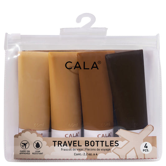 CALA SILICONE TRAVEL BOTTLES: NUDE (4-PACK )