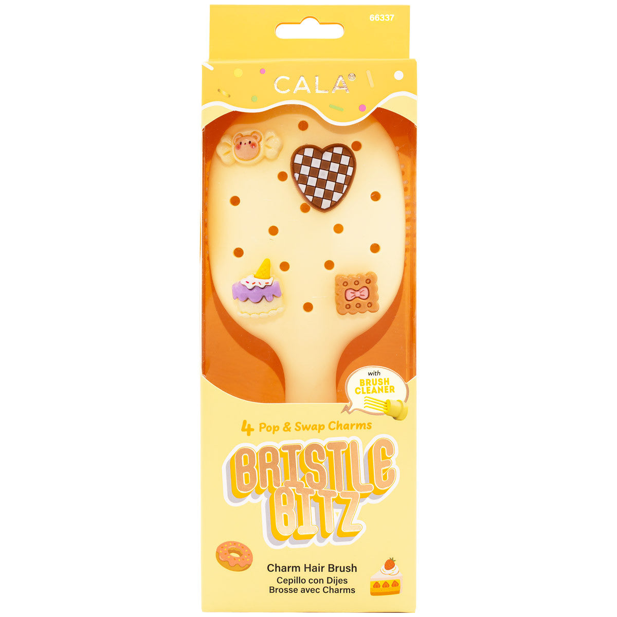 CALA BRISTLE BITZ CHARM HAIR BRUSH: YELLOW