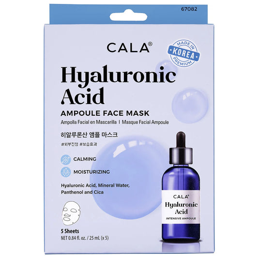 CALA's Ampoule Face Mask with Hyaluronic Acid, 5 Count
