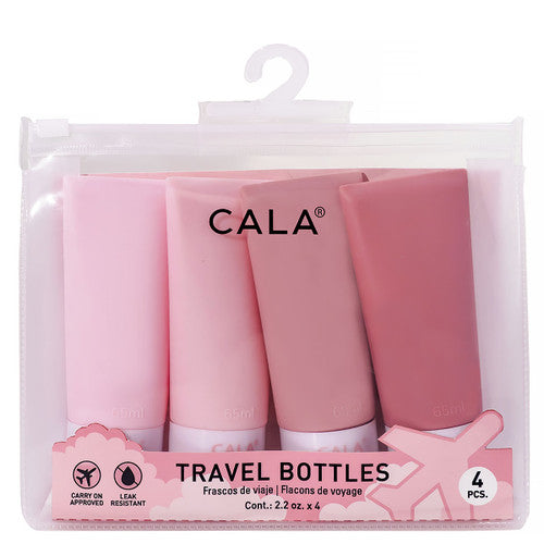 SILICONE TRAVEL BOTTLES: BLUSH (4-PACK )