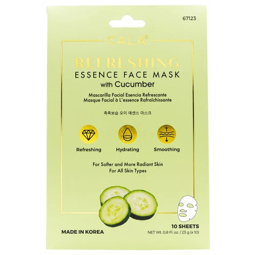 Cala Refreshing Essence Face Mask: Cucumber (10pk)
