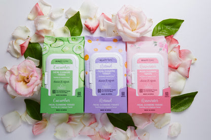 Beauty Topic Rosewater Facial Cleansing Tissues, Pre-Moistened, 60 Sheets