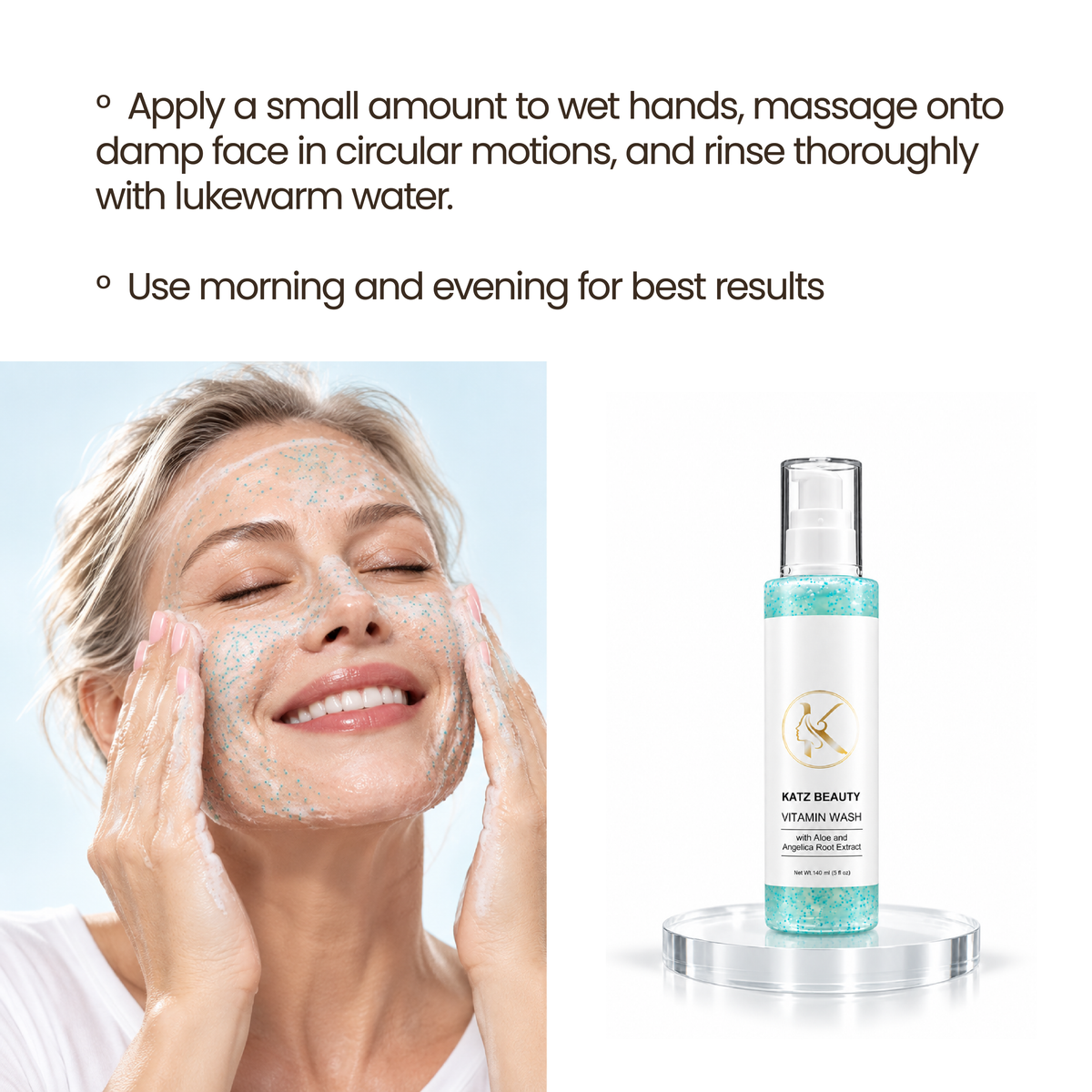 Katz Beauty Vitamin Wash with Aloe & Angelica Root – Hydrating & Nourishing Cleanser