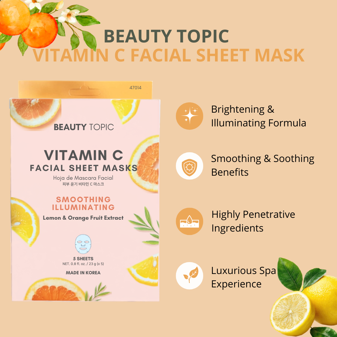 Beauty Topic Vitamin C Facial Mask, 5 Sheets
