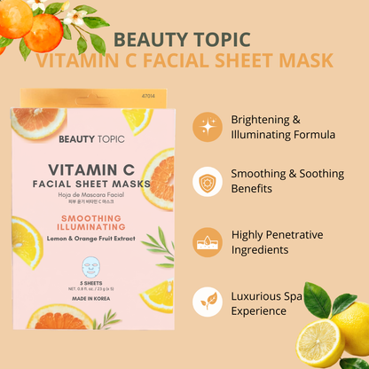 Beauty Topic Vitamin C Facial Mask, 5 Sheets
