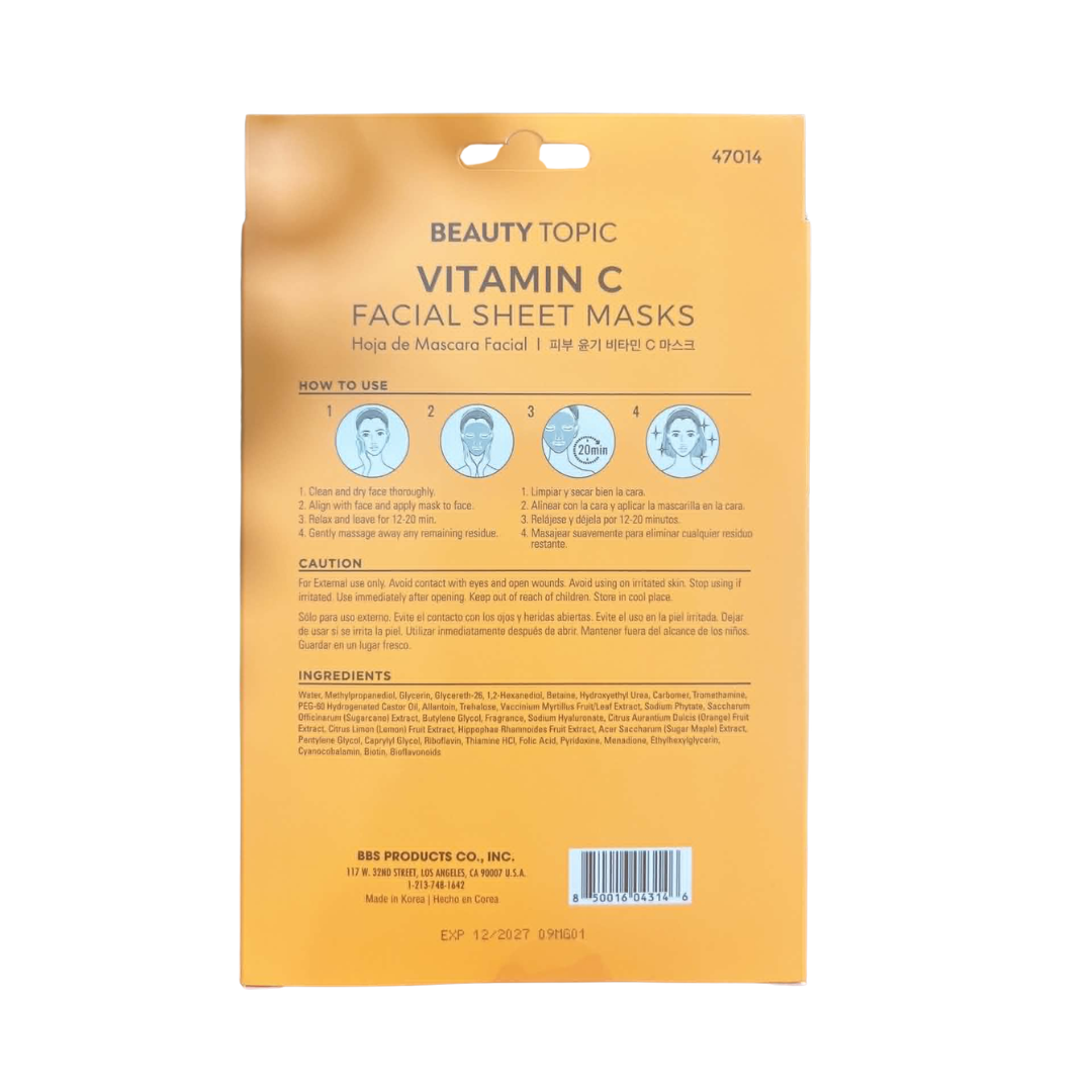 Beauty Topic Vitamin C Facial Mask, 5 Sheets