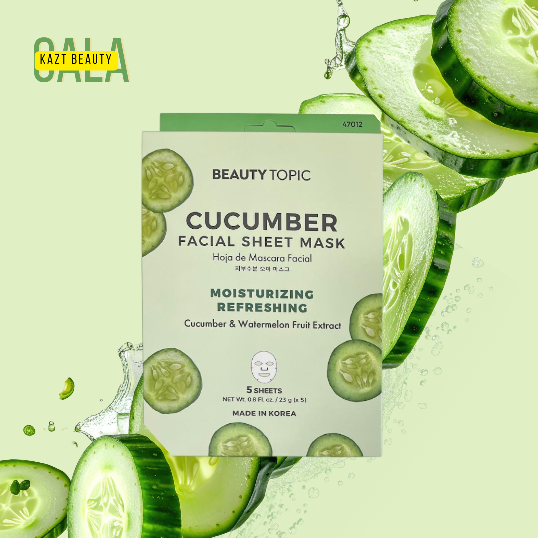 Beauty Topic Cucumber Facial Sheet Mask, 5 Sheets