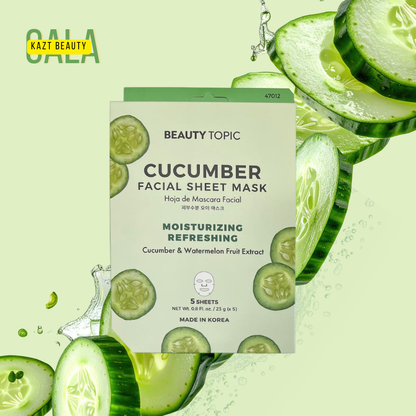 Beauty Topic Cucumber Facial Sheet Mask, 5 Sheets