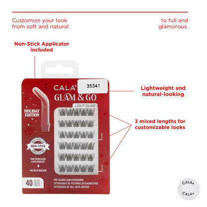 CALA Glam & Go Pre-Glued Lash Clusters – Light Glam (Holiday Limited Edition), 40 pc