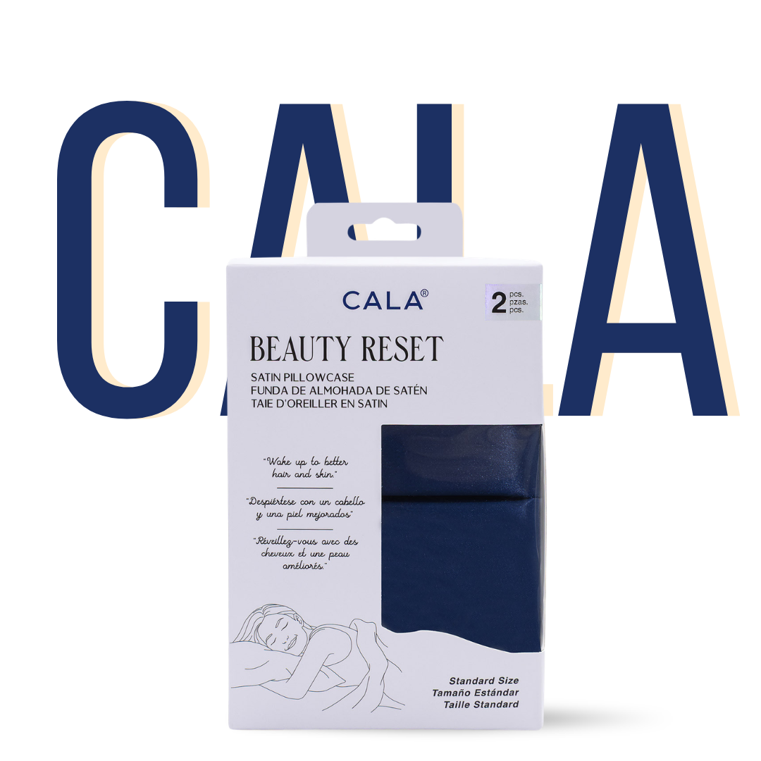 CALA BEAUTY RESET SATIN PILLOWCASE: NAVY BLUE (2PC)