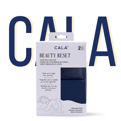 CALA BEAUTY RESET SATIN PILLOWCASE: NAVY BLUE (2PC)