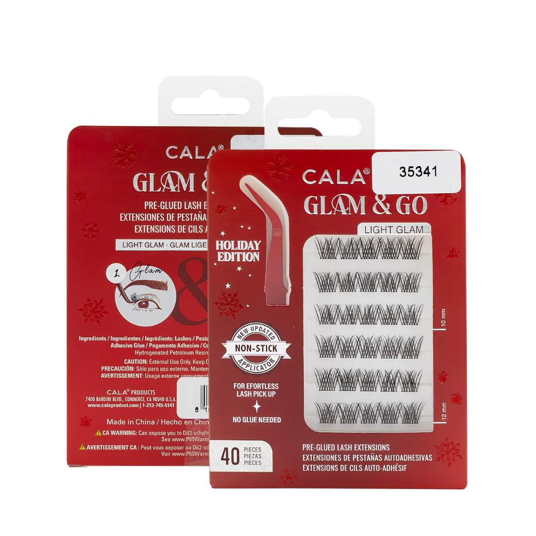 CALA Glam & Go Pre-Glued Lash Clusters – Light Glam (Holiday Limited Edition), 40 pc