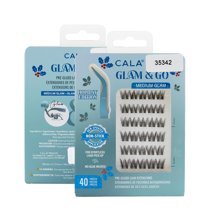 CALA Glam & Go Pre-Glued Lash Clusters – Medium Glam (Holiday Limited Edition) 40pc