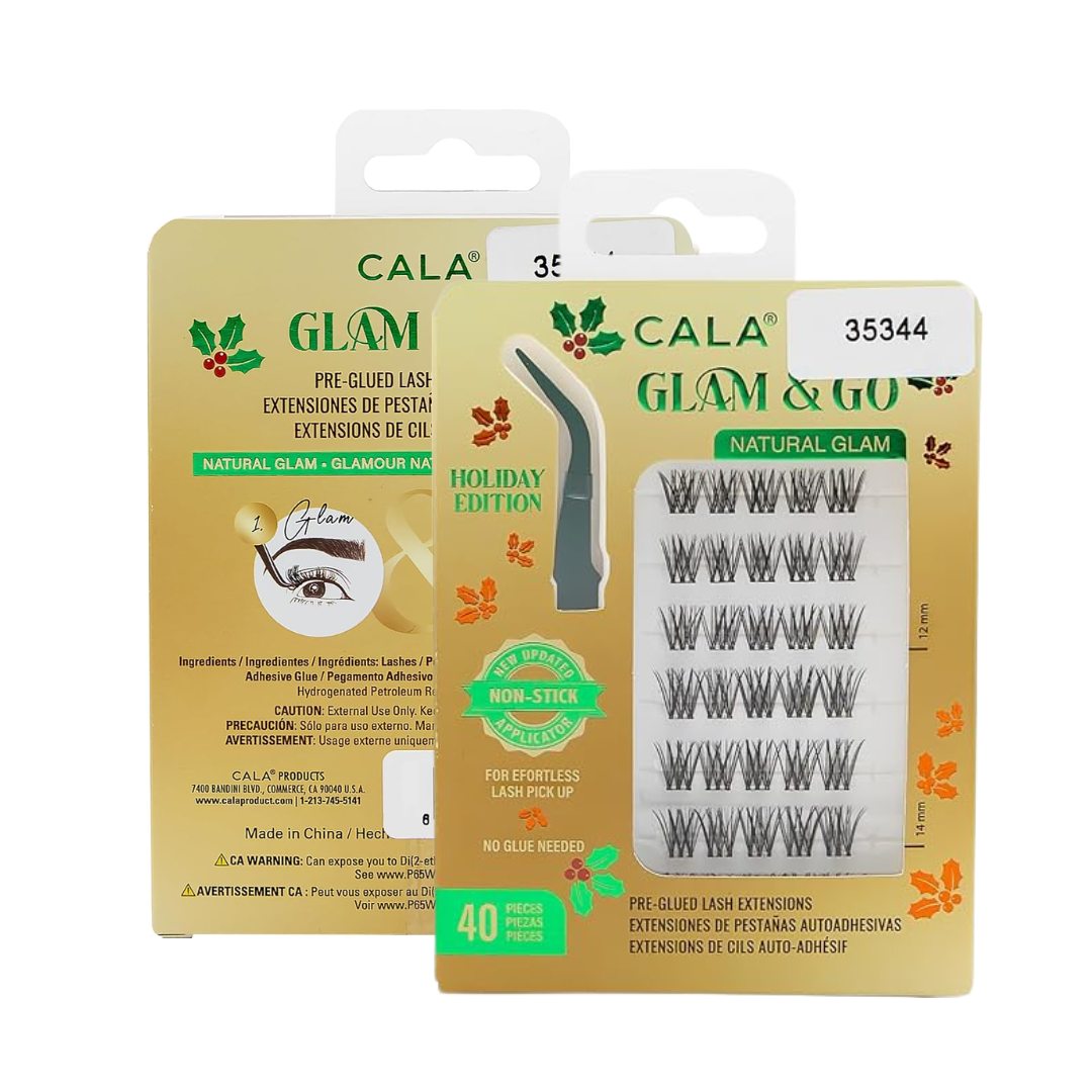 CALA Glam & Go Pre-Glued Lash Clusters – Natural Glam (Holiday Limited Edition), 40pc