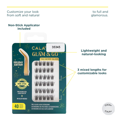 CALA Glam & Go Pre-Glued Lash Clusters – Tad More Glam (Holiday Limited Edition) 40pc