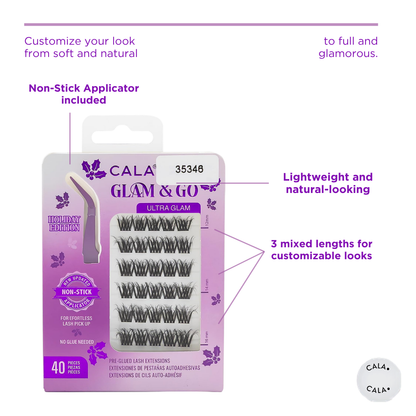 CALA Glam & Go Pre-Glued Lash Clusters – Ultra Glam (Holiday Limited Edition) 40pc