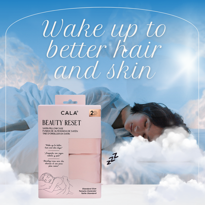 CALA BEAUTY RESET SATIN PILLOWCASE: STANDARD (2PC), BLUSH