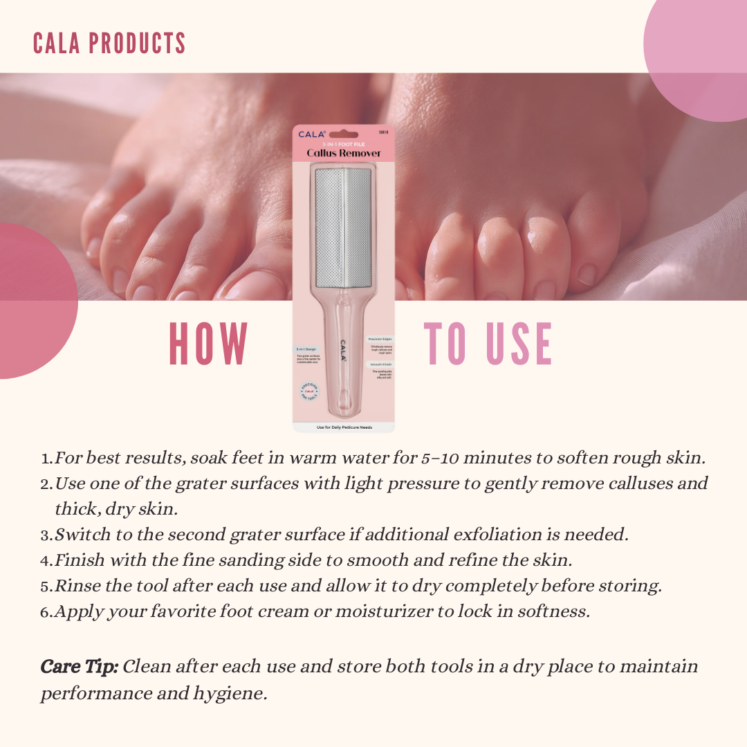 CALA 3-IN-1 PEDICURE FILE (PINK)