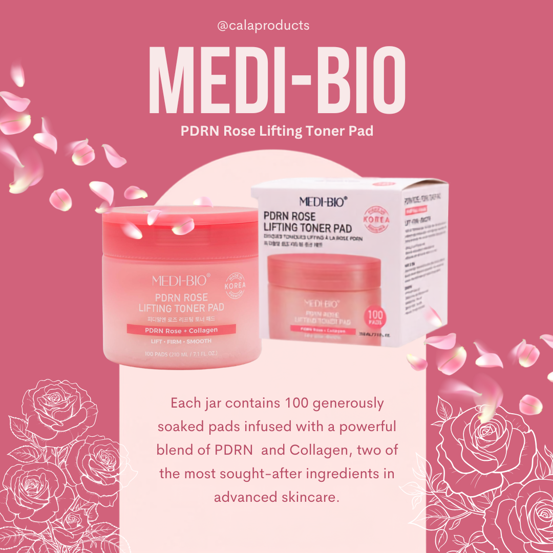 CALA Medi-Bio PDRN Rose Collagen Lifting Toner Pad 100 Pcs