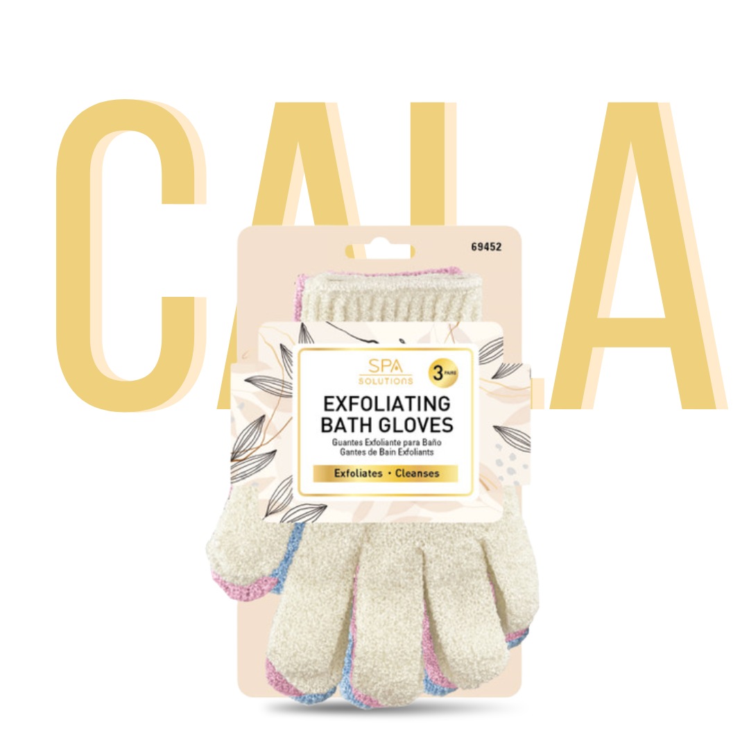 CALA EXFOLIATING BATH GLOVES | CREAM 3 PAIRS