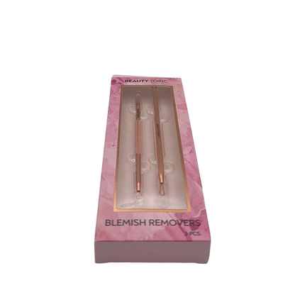 Beauty Topic Blemish Remover Set, Stainless Steel Skin Extractor Tools with Loop and Pointed Ends, 2 Pieces
