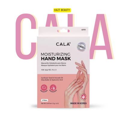 CALA Moisturizing Hand Mask Gloves with Hyaluronic Acid, Shea Butter and Avocado Oil, 3 Pairs