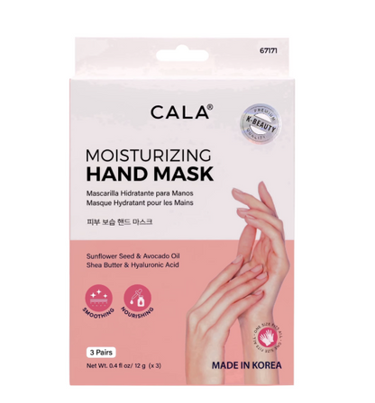 CALA Moisturizing Hand Mask Gloves with Hyaluronic Acid, Shea Butter and Avocado Oil, 3 Pairs