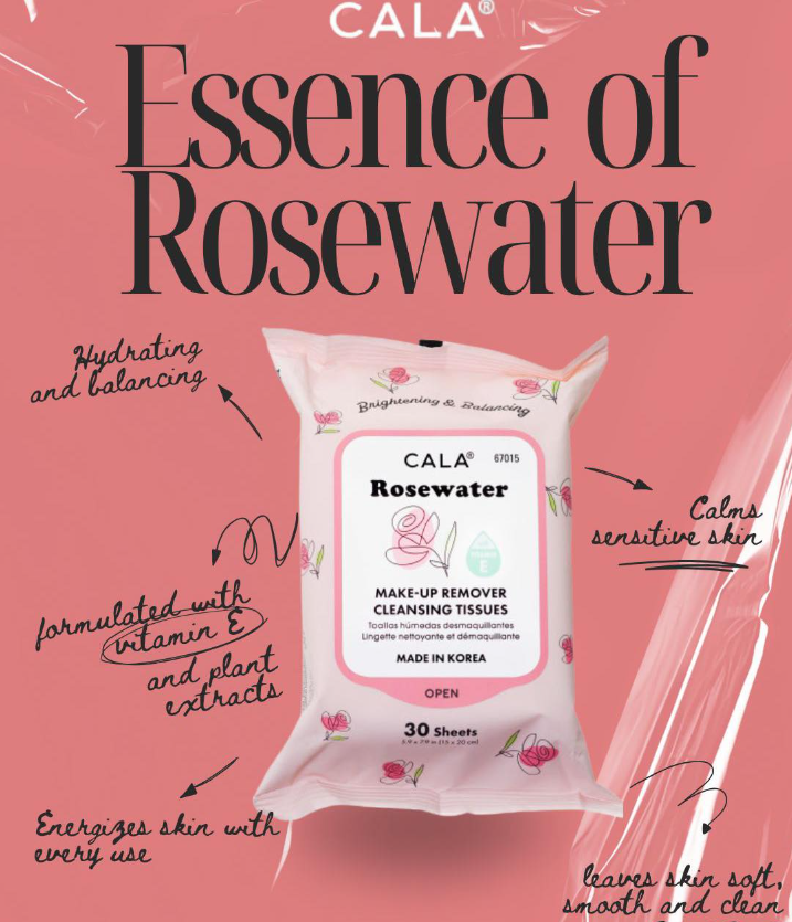 CALA Makeup Remover Cleansing Tissues: Rosewater (30 Sheets)