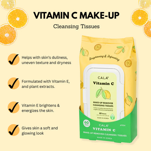 CALA Vitamin C Makeup Remover Cleansing Tissues 60 Sheets