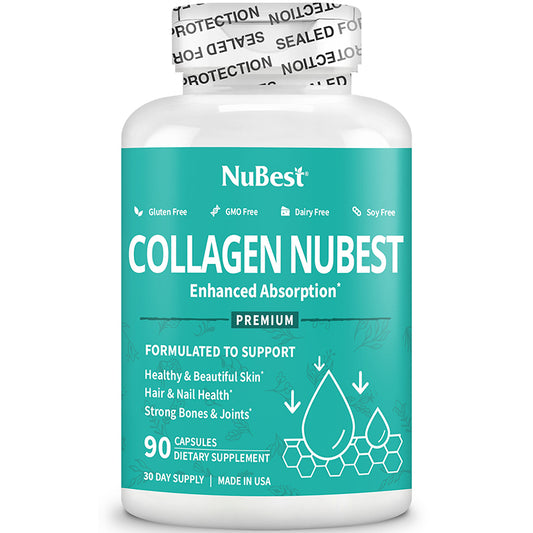 Collagen NuBest - Skin Beauty Formula - Promotes Healthy Skin, Hair & Nails - 90 Capsules (Pack of 1)